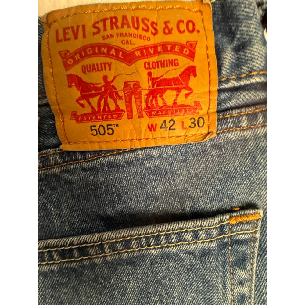 Men's Levi's 505 Straight Leg Jeans W42 L30 Blue